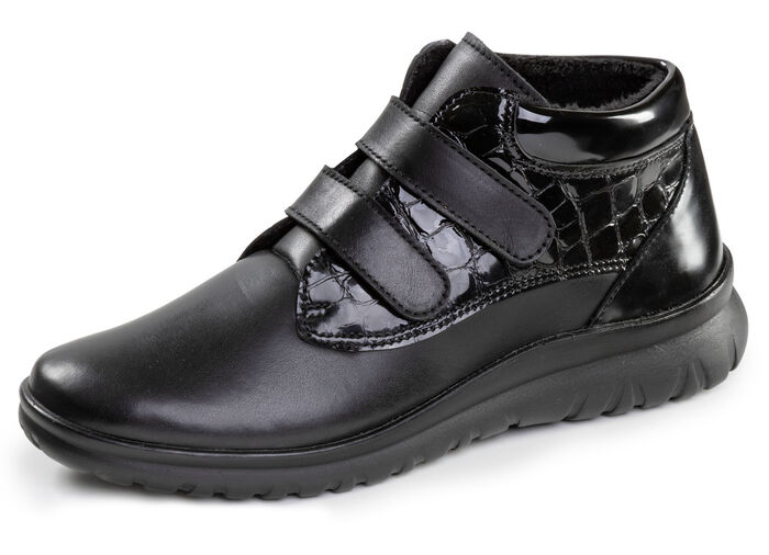 ELENA EDEN, gefütterte Damen-Boots, Winterschuhe, Weite G, mit herausnehmbarem Fußbett SCHWARZ