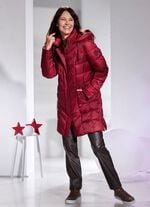 Kurzmantel mit abnehmbarer Kapuze RUBINROT