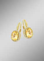 Ohrringe mit echt Citrin und synth. Zirkonia 