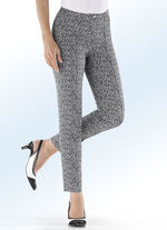 Hose mit ausdrucksstarker Dessinierung SCHWARZ-WEISS