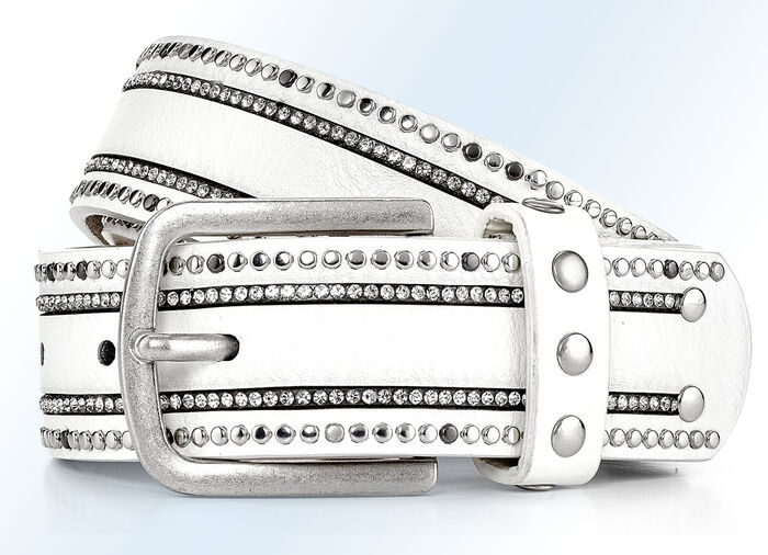 G&uuml;rtel mit Lederfutter WEISS