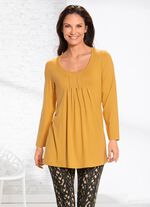 Longshirt mit Plättchenzier in 2 Farben HONIG