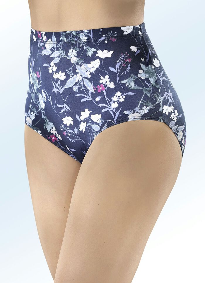 Viererpack Slips mit h&uuml;bschem Blumendessin 