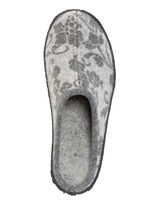 Wollfilz-Pantoffel mit floralem Druck GRAU