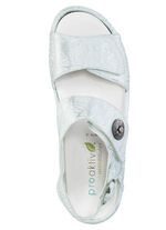 Waldläufer Sandale mit Metallschmuck mit Glitzersteinchen MATTSILBER