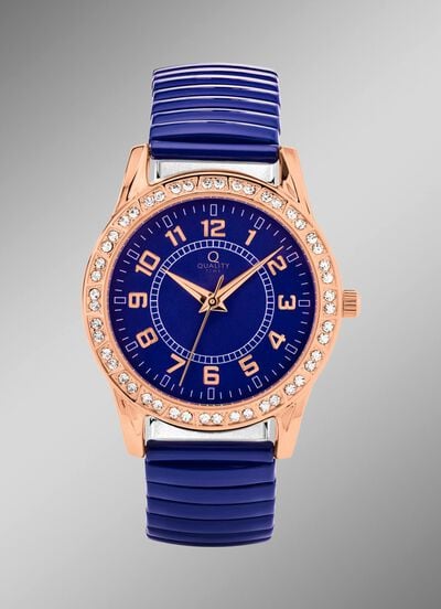 Moderne Quartz-Damenuhr mit Metallgeh&auml;use 