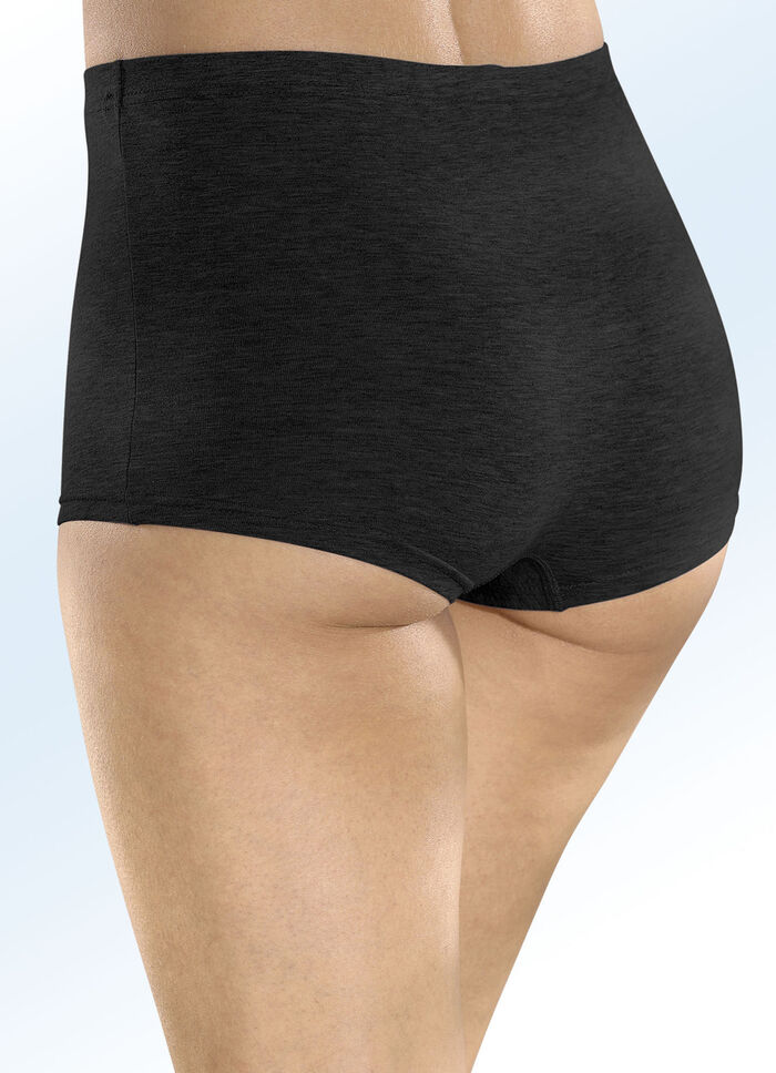 Viererpack Pants mit Gummizug 2X GRAU MELIERT, 2X SCHWARZ