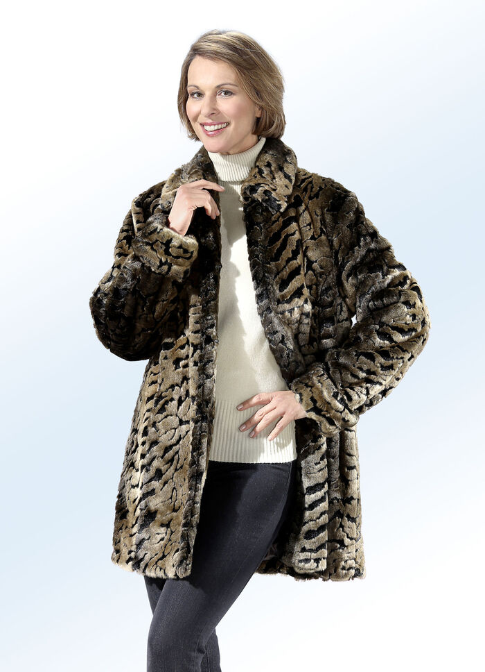 Longjacke aus kuschelweichem Kunstpelz 