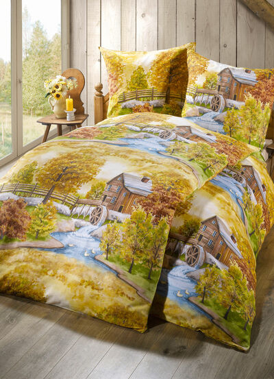 Beidseitig bedruckte Bettwäsche-Garnitur von Dobnig 