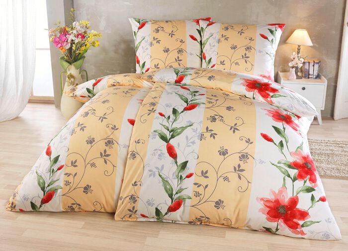 Bettw&auml;sche-Garnitur mit Rei&szlig;verschluss 