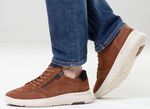 Waldl&auml;ufer, bequeme Herren-Sneaker, Weite H, mit herausnehmbarem Fu&szlig;bett COGNAC-MARINE