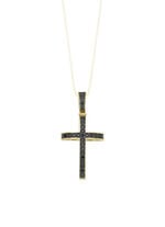 Kreuz-Anh&auml;nger mit schwarzen Zirkonia 