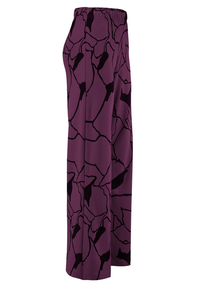 Hose in bequemer Weite AUBERGINE-SCHWARZ