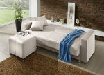 Klick-Klack-Sofa mit Hocker und Dekokissen BEIGE