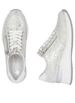 Rieker Schn&uuml;r-Sneaker aus bedrucktem Synthetikmaterial HELLGRAU-SILBER