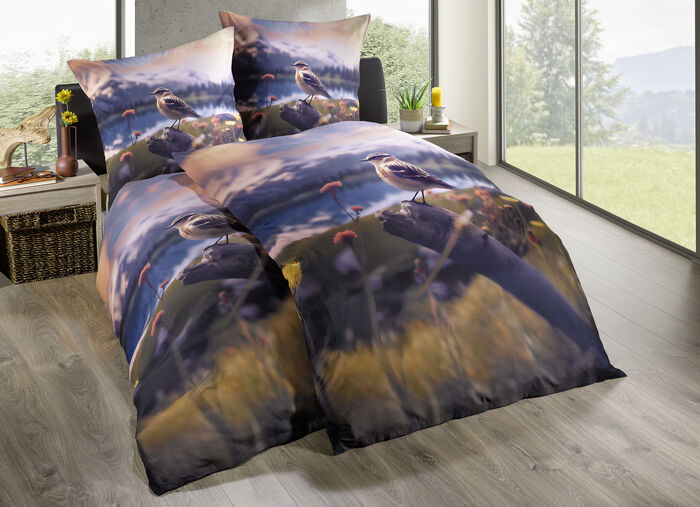 Digitalbedruckte Bettwäsche-Garnitur in Microfaser-Qualität 
