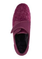 Laurina, klassische Damen-Klettschuhe, mit elastischem Samt BORDEAUX