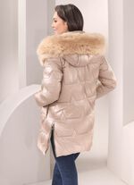 Jacke mit abnehmbarer Kapuze BEIGE