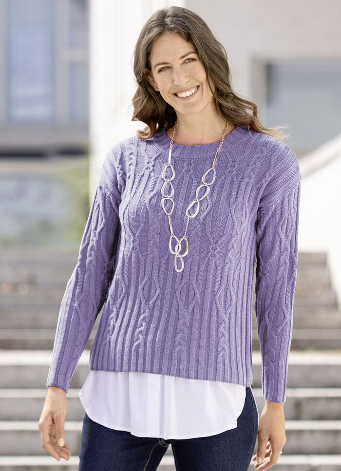 Blusensaum aus feinem Viskose-Jersey WEISS