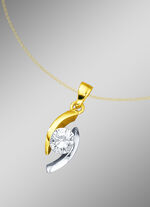 Klassischer Solitäranhänger in Bicolor mit Brillant 