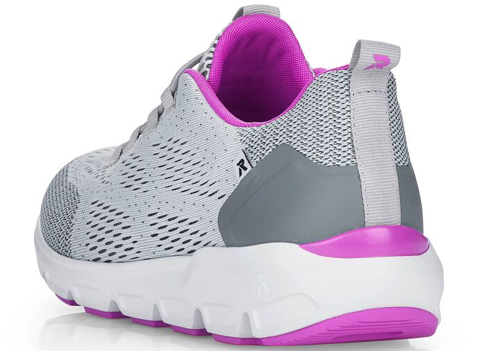 Rieker Sneaker mit elastischer Zierschn&uuml;rung GRAU-PINK