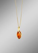 Vergoldeter Anh&auml;nger mit echtem Bernstein 