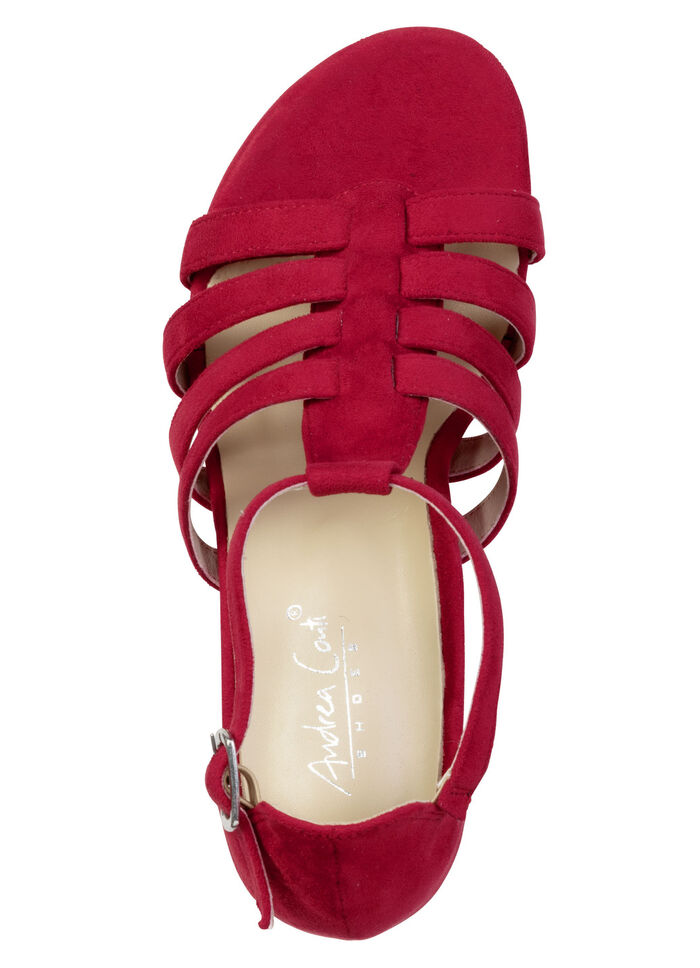 Andrea Conti, modische Damen-Sandaletten, Weite G, mit Gummizug ROT