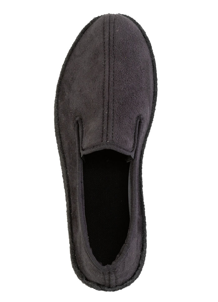 Hausschuh aus Veloursmaterial SCHWARZ