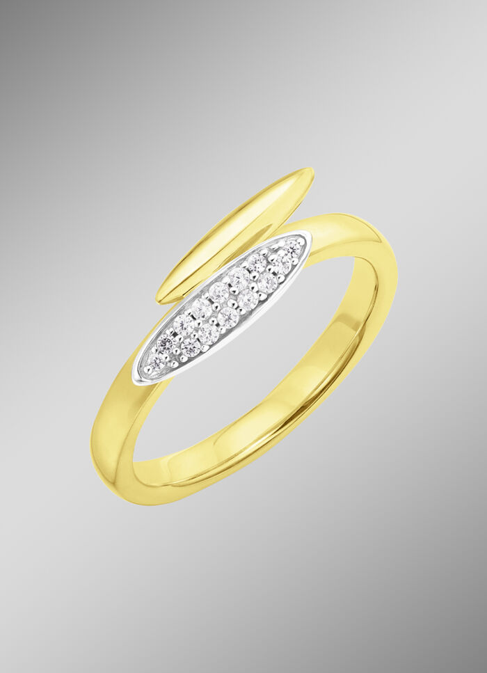 Vergoldeter Damenring mit Zirkonia  