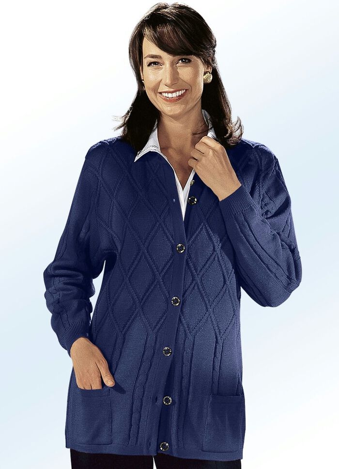 Strickjacke mit Strukturmix MARINE