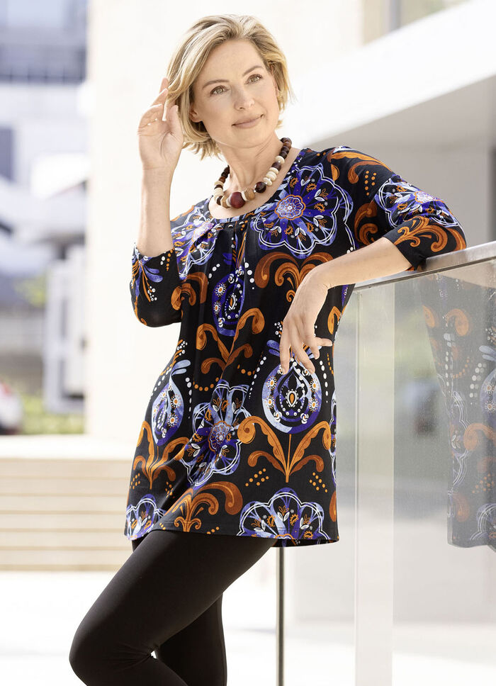 Wundersch&ouml;nes Longshirt mit Pl&auml;ttchenzier 