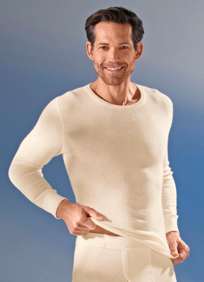 Schlupfjacke, langarm, mit Angora, in Ecru 