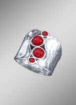 Außergewöhnlicher Damenring mit Koralle 