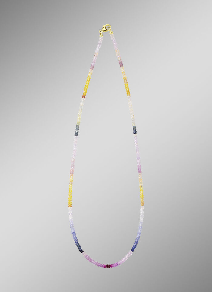 Edle Halskette mit echt Safir in Multicolor 