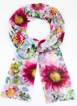 Schal mit Bl&uuml;tenmotiven 