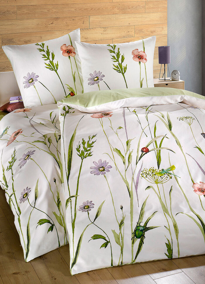 Mako-Satin Bettwäsche-Garnitur mit Reißverschluss 