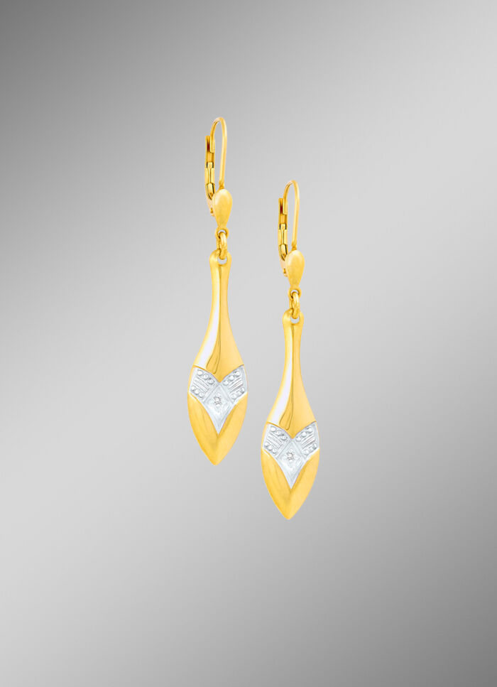 Bezaubernde Ohrringe in Bicolor mit Diamanten 
