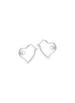 Herz-Creolen mit Süßwasser-Zuchtperlen 