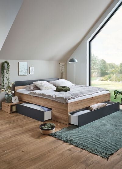 Stauraumbett mit gro&szlig;en Schubladen 