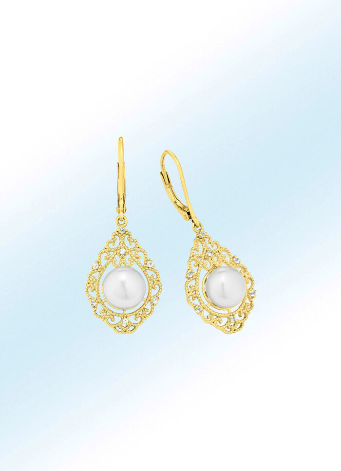 Filigrane Ohrringe mit S&uuml;&szlig;wasser-Zuchtperlen 