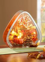 Beleuchteter Teelichthalter aus Glas 