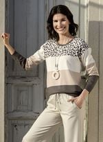 Pullover in Feinstrick ECRU-BEIGE-BRAUN