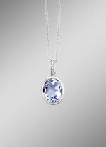 Schicker Anhänger mit beh. Blautopas und synth. Zirkonia 