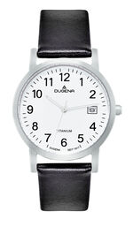 Herrenuhr mit Titangehäuse und Lederband 