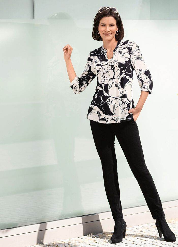 Shirt-Tunika mit Schlingenknopfleiste 