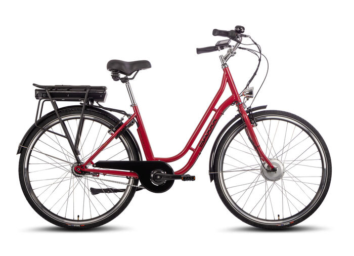 Zeitlos, elegantes City-E-Bike mit komfortabler Ausstattung   ROT