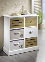 Handgefertigte Kommode WEISS-BRAUN