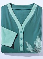 Zweierpack Nachthemden mit Knopfleiste und platziertem Druck 