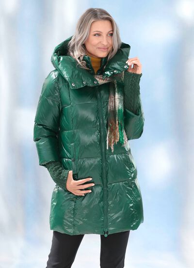 Jacke mit langem Strickbund am &Auml;rmelabschluss 