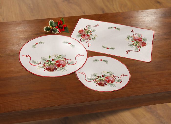 Festliche Tisch- und Raumdekoration mit Christbaumkugel-Motiven SEKT-BUNT